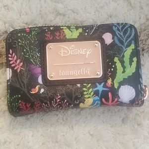 Loungefly Disney Flounder & Sebastian Wallet Used